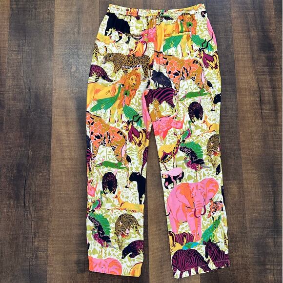 J.Crew Drapey Ratti Safari Print Wide Leg Pants Women’s Size 8 - Picture 5 of 9